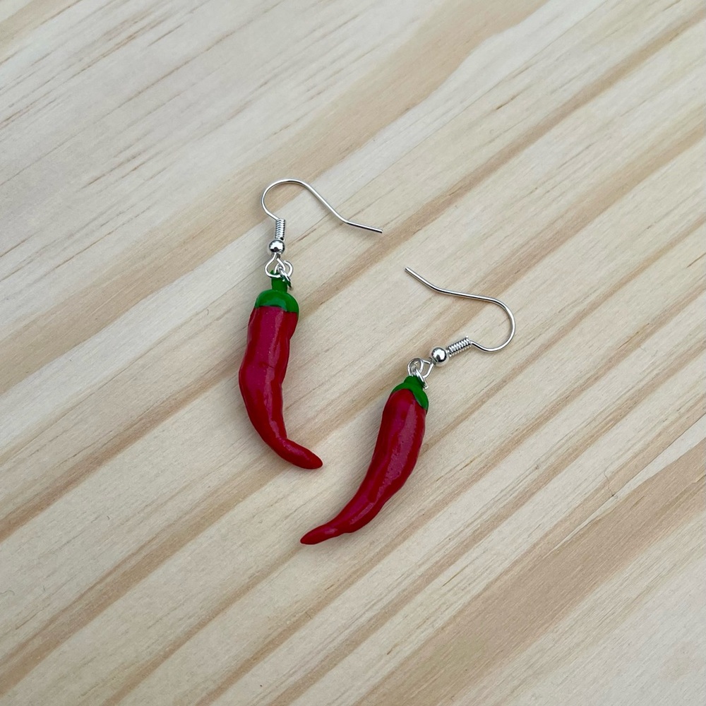 Red and Green Chili Pepper Earrings Accessories